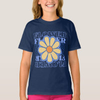 retro blue floral typography flowers lover