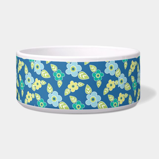 Retro Blue Flowers Pattern (Front)
