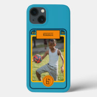 Retro Blue Football Card inspired