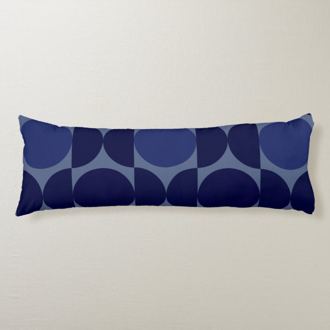 Retro Blue Geometric Body Cushion (Front)