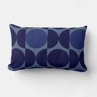 Retro Blue Geometric Lumbar Cushion