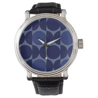 Retro Blue Geometric Watch