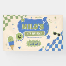 Retro Blue Green Boy Birthday