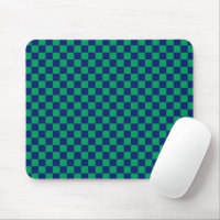 Retro Blue Green Checks Chequered 