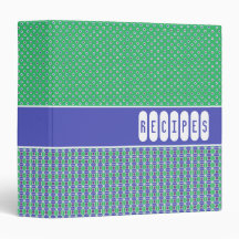 Retro Blue Green Customisable Recipe Binder - 1.5"