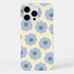 Retro Blue Green Floral Whimsical Preppy Hippie iPhone 16 Pro Max Case