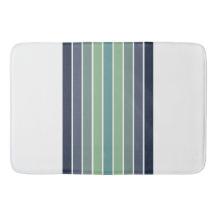 Retro Blue & Green Surfboard Striped Bath Mat