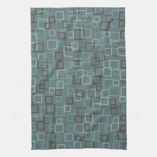 Retro Blue Grey Kitchen Towel