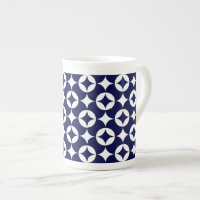 Retro Blue Interlocking Circles Shippo Geometric