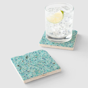 Retro Blue Mosaic Coaster