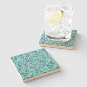 Retro Blue Mosaic Coaster