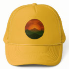 Retro Blue Mountain Sunset | Nature Watercolor Art