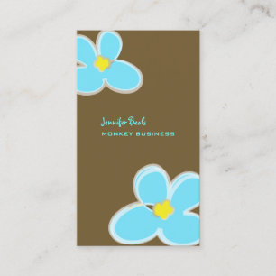 RETRO BLUE PLUMERIAS/DIY BACKGROUND COLOR BUSINESS CARD