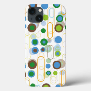 Retro Blue Pods Dots Groovy Mod Pattern Phone Case