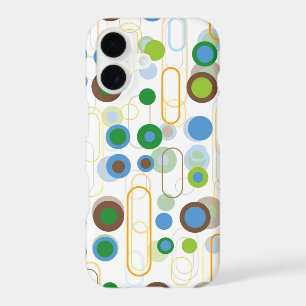 Retro Blue Pods Dots Groovy Mod Pattern Phone Case