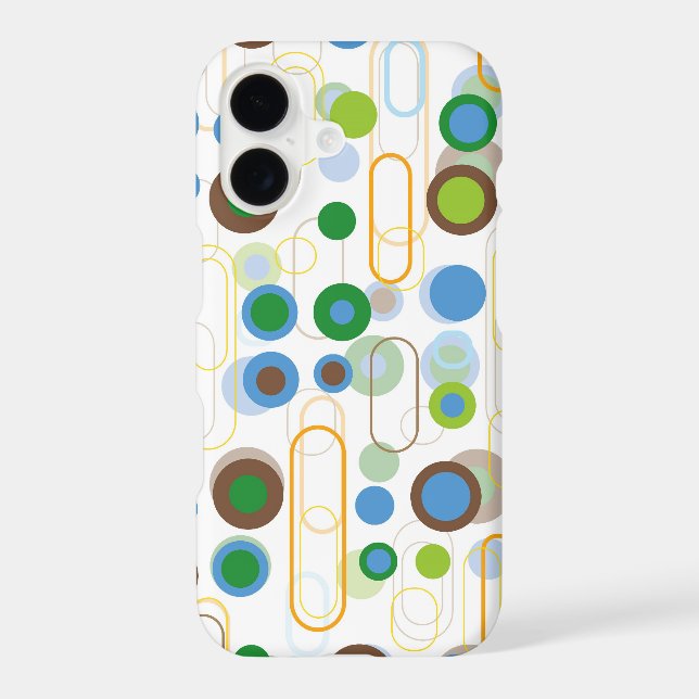 Retro Blue Pods Dots Groovy Mod Pattern Phone Case (Back)
