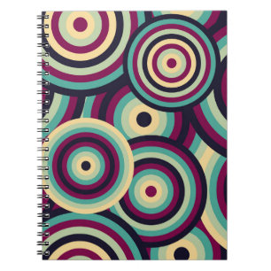 Retro blue-purple discs, abstract pattern. notebook