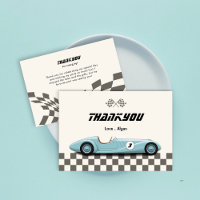 Retro Blue Race Car Vintage Boy Birthday Party