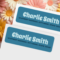 Retro blue return address