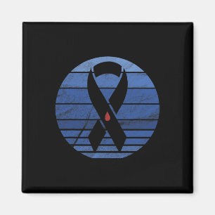 Retro Blue Ribbon Vintage Diabetes Awareness Magnet