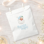 Retro Blue Santa Baby christmas baby shower Favour Bags<br><div class="desc">retro blue Santa Baby  christmas themed baby shower party favour bags.</div>