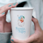 Retro Blue Santa Baby christmas baby shower Paper Cups<br><div class="desc">retro blue Santa Baby  christmas themed baby shower paper party paper cups.</div>