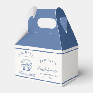 Retro Blue Seashells & Wedding Bells Bachelorette Favour Box