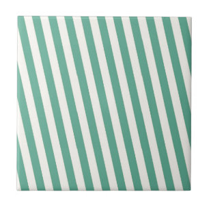 Retro Blue Striped Pattern Tile