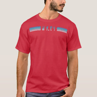 Retro Blue Stripes Peace T-Shirt
