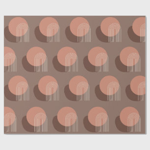 Retro Blush Brun Sunset Wrapping Paper