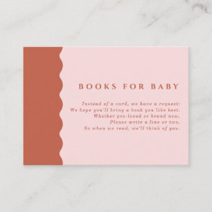Retro Blush & Terracotta Waves Books for Baby Enclosure Card