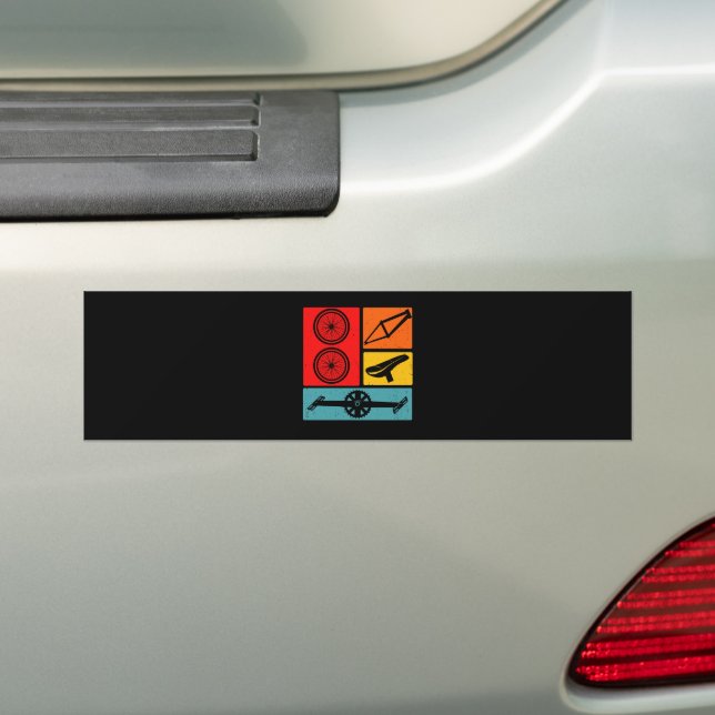 Retro BMX Bicycle Bumper Sticker (On Car)