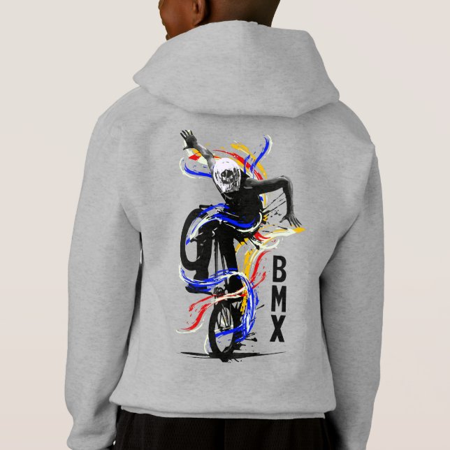 Retro Bmx Bike - Bmx Flatland Hoodie - Bmx Apparel (Back)