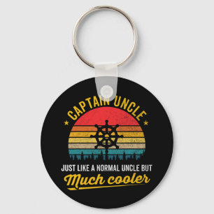 Retro Boat Captain Uncle Sailor Boating Owner Boat Key Ring