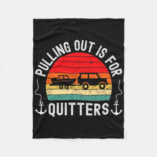 Retro Boating Men Funny Boat Captain Hate Pulling  Fleece Blanket (Front)