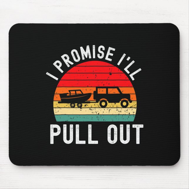 Retro Boating Men Funny Boat Captain Hate Pulling  Mouse Pad (Front)