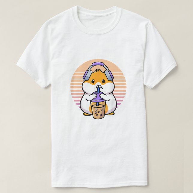 Retro Boba And KPop Shirt Kawaii Hamster K-Pop Mer (Design Front)