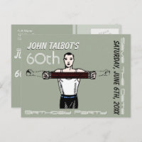 Retro Bodybuilding 60th Birthday Save the Date