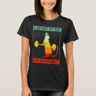 Retro Bodybuilding Lab Rat By Day Gym Rat By Night T-Shirt