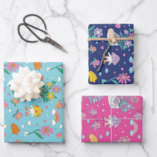 Retro Bohemian Flower Garden Floral Pattern Wrapping Paper Sheet