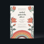 Retro Bohemian Rainbow Floral Unique Bat Mitzvah Invitation<br><div class="desc">Retro Bohemian Rainbow Floral Unique Bat Mitzvah Invitation</div>