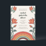 Retro Bohemian Rainbow Floral Unique Bat Mitzvah Invitation<br><div class="desc">Retro Bohemian Rainbow Floral Unique Bat Mitzvah Invitation</div>