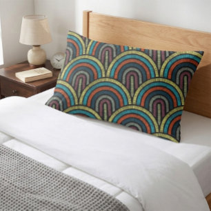 Retro Boho Arc Art Deco Pillow Case