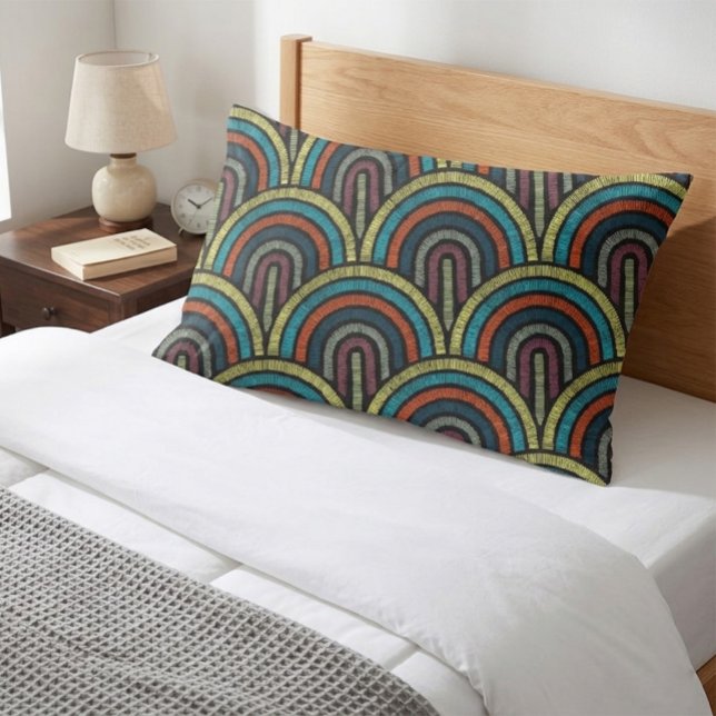 Retro Boho Arc Art Deco Pillow Case (Creator Uploaded)
