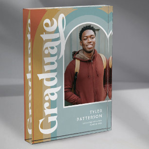 Retro Boho Arch Photo 2025 Graduation Block