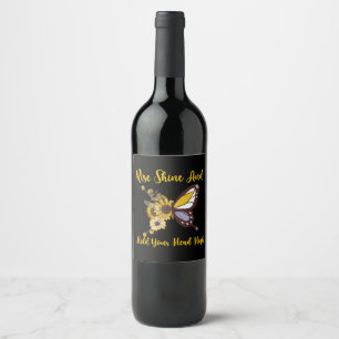 retro boho baby design wine label