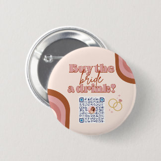 Retro Boho Bachelorette Party Venmo QR Code Pin