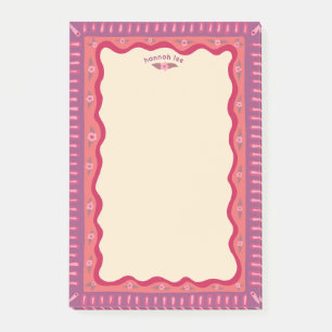 Retro Boho Cute CUSTOM NAME To-Do Shopping List Post-it Notes