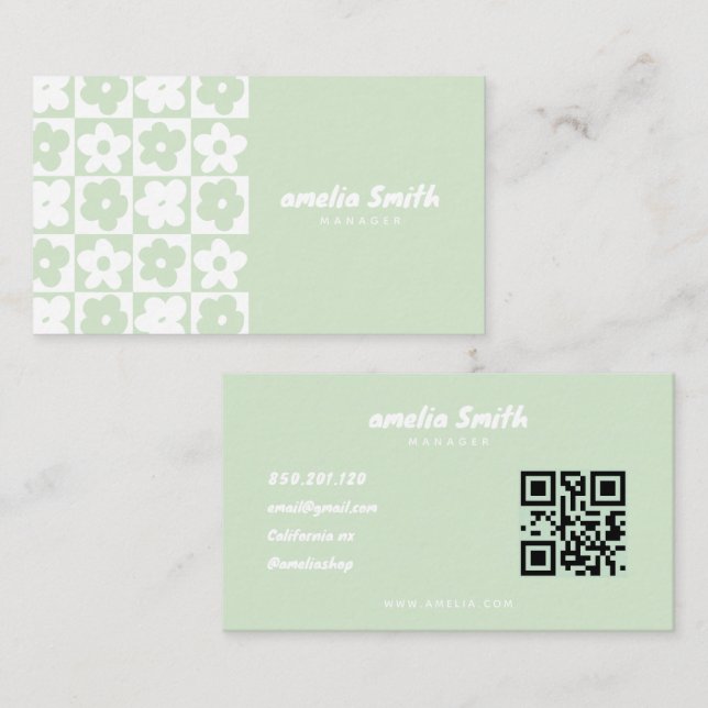 retro boho cute rustic business card (Front/Back)