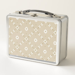 Retro Boho Daisy Metal Lunch Box